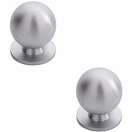 Loops 2 Pack Brushed Chrome Solid Ball Cupboard Door Knobs