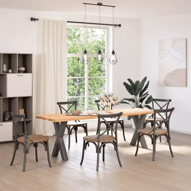 Berkfield Home X-Shaped Dining Table Legs, 2 Piece Steel Set in Anthracite Black, H: 72.5 cm x W: 60 cm – 1