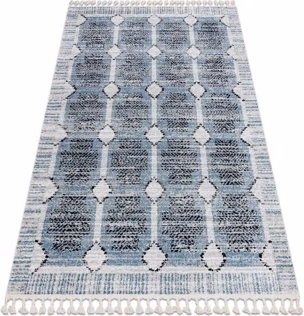 RugsX Belle Rectangular Rug in Beige and Blue, W: 120 cm, D: 170 cm