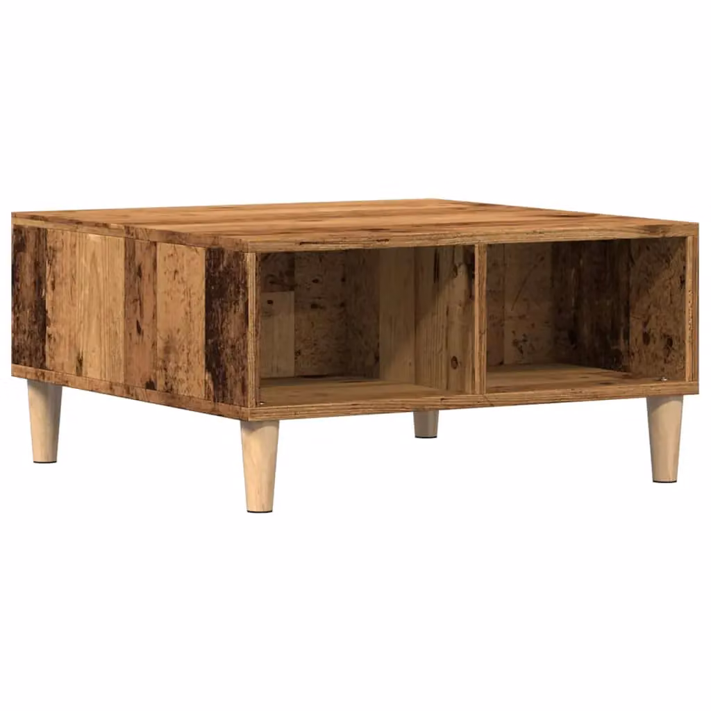 Berkfield Home Rustic Brown Square Coffee Table in Engineered Wood W/D/H: 60 x 60 x 30 cm – 2