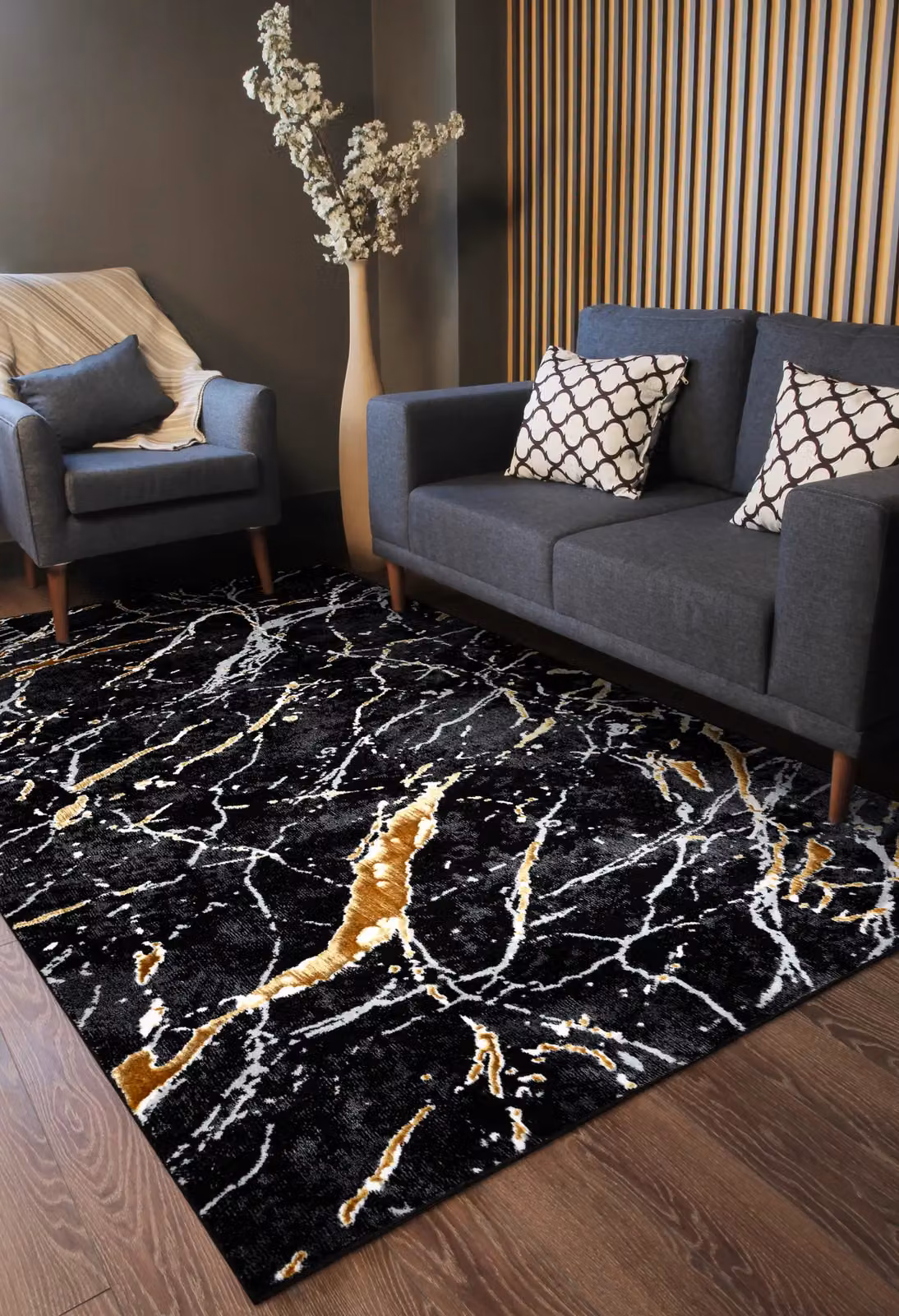 RugsX Allure Modern Geometric Rug in Black, W: 80 cm, L: 150 cm – 5