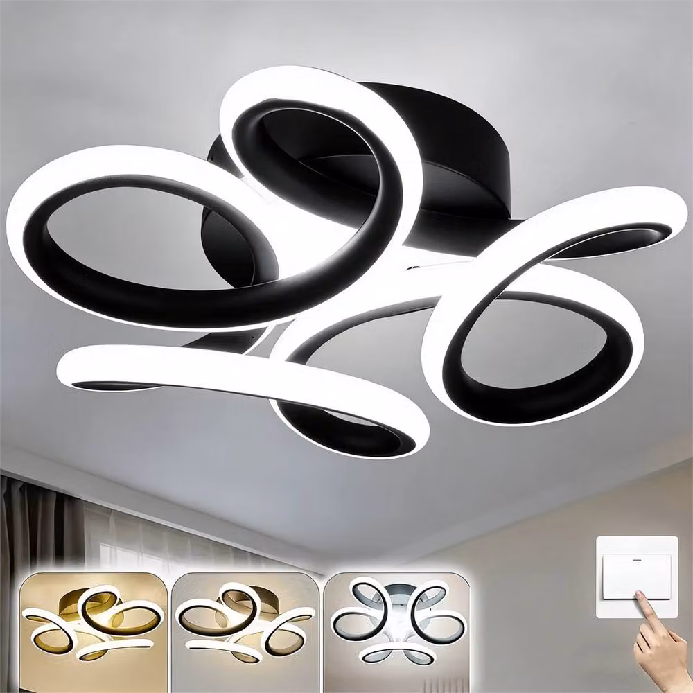 Nordara Modern Dimmable LED Ceiling Chandelier Lamp in Black and Multicolour – 3