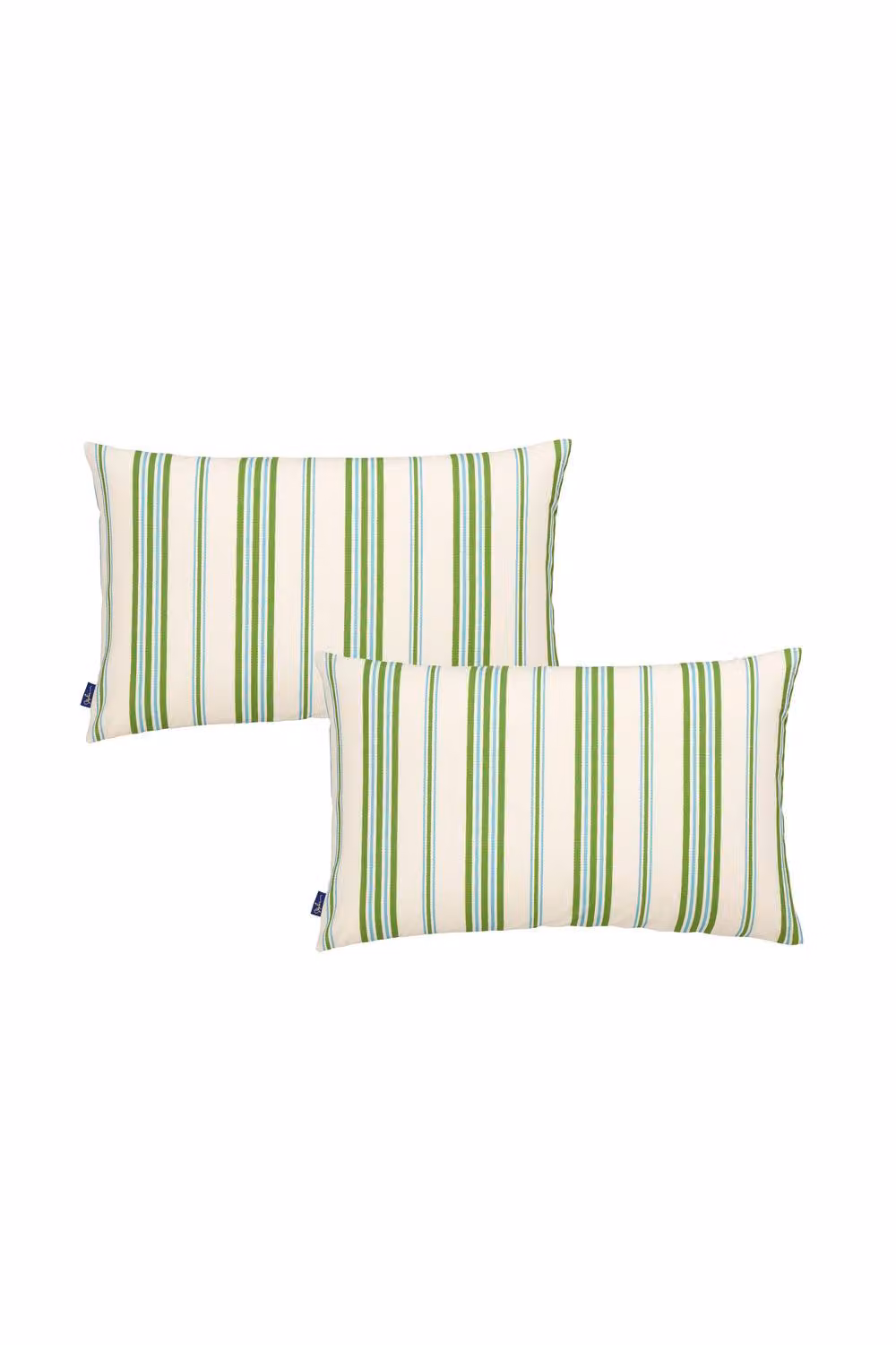 Sophie Robinson Sophie Stripe Reversible 100% Cotton Standard Pillowcase Pair in Green and Blue – 2
