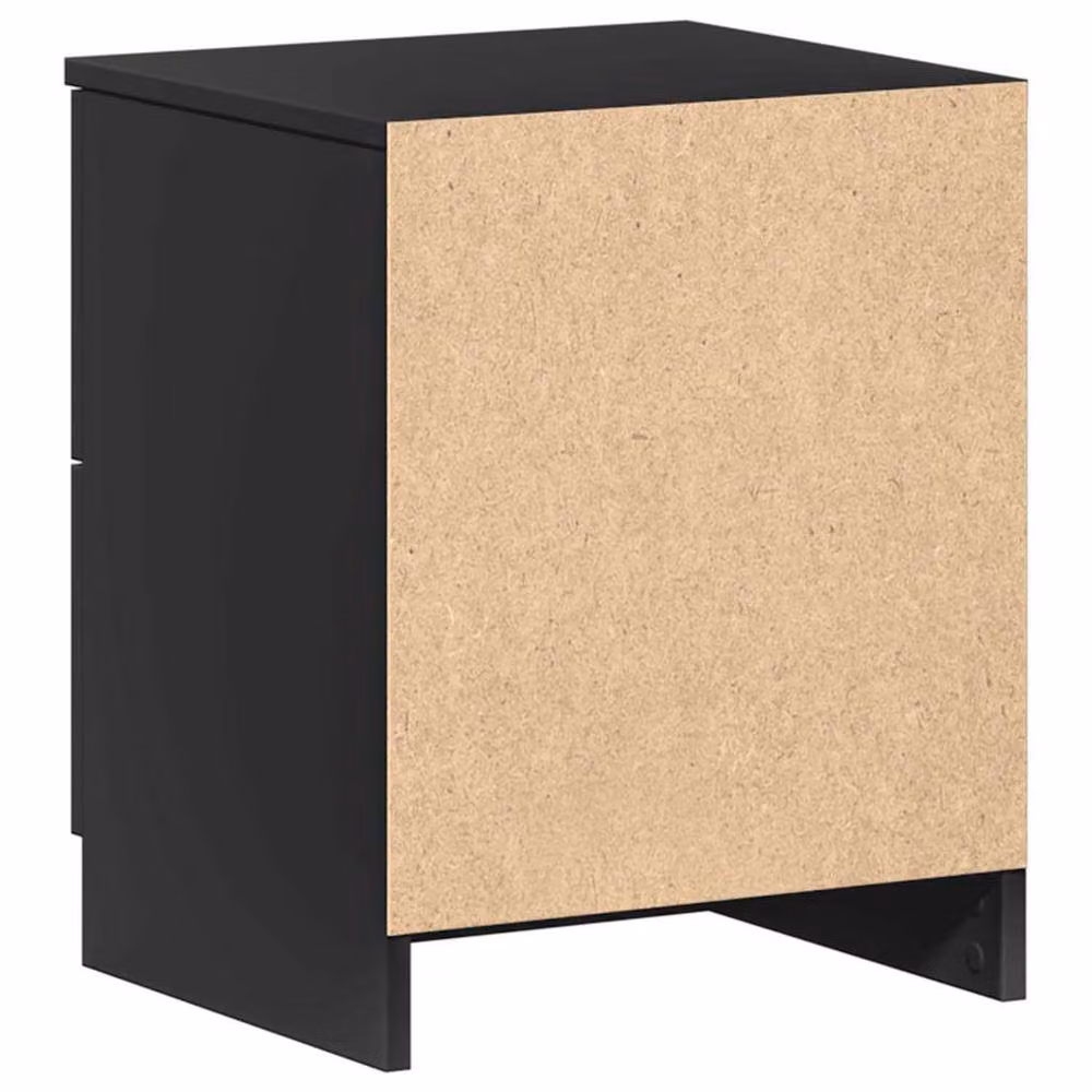 Berkfield Home Set of 2 Black Modern Bedside Cabinets with 2 Drawers, W/D/H: 40 x 36 x 50 cm – 4