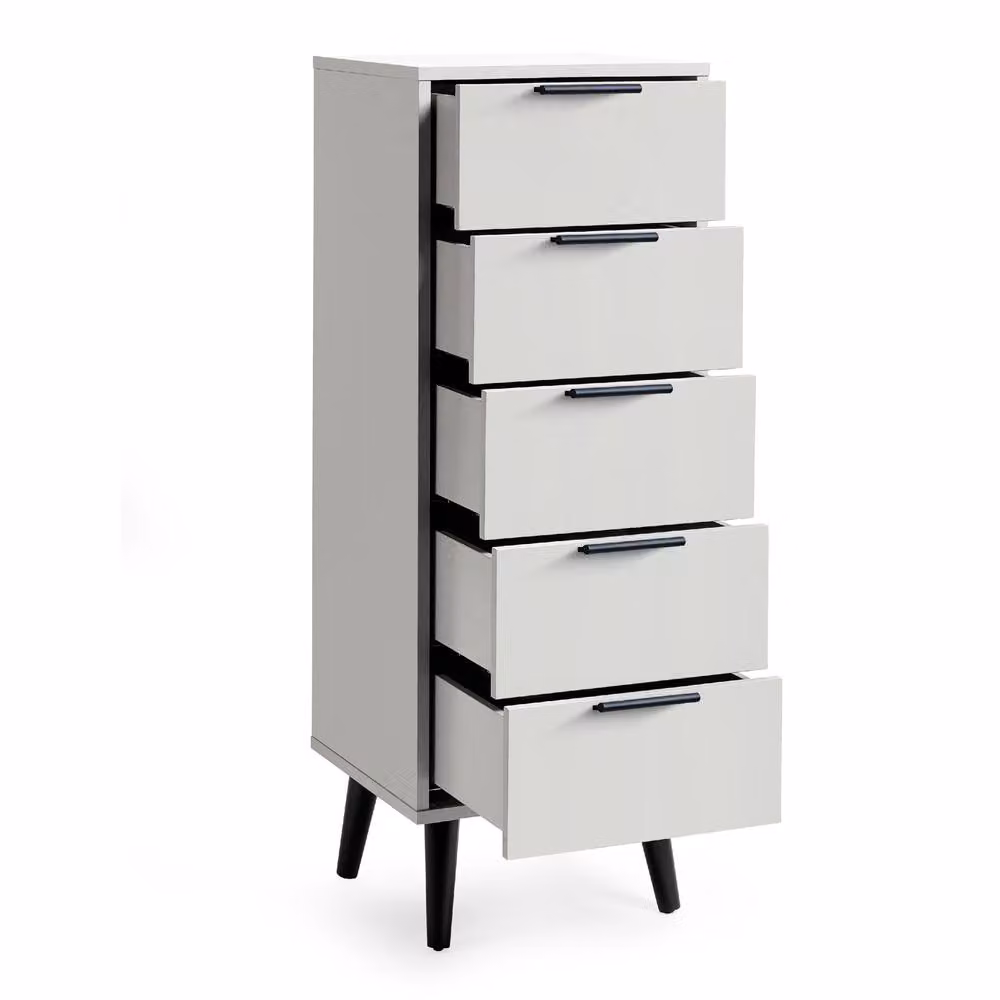 Cheshire Premium Arden 5 Drawer Narrow Chest in Silk Grey – 2