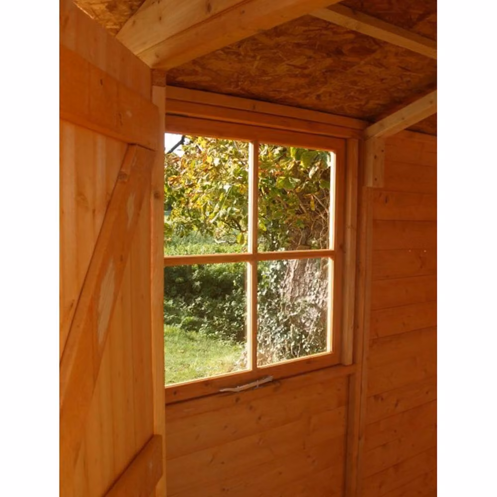 Shires Guernsey Tongue and Groove Garden Shed Workshop with Double Doors and Window in Tan – 3