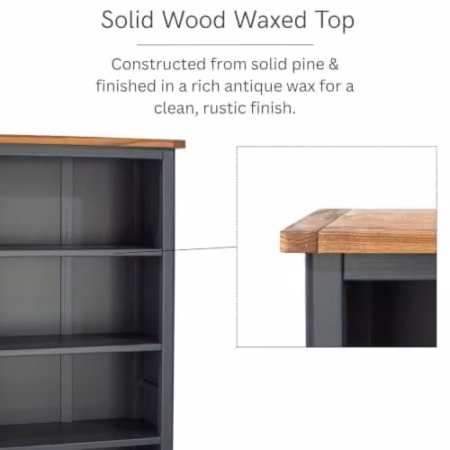 Core Products Dunkeld Tall Bookcase in Midnight Blue and Oak with Adjustable Shelves, H 180 x W 90 x D 30 cm – 5