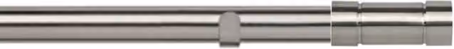 New Edge Blinds 28mm Metal Eyelet Curtain Pole Set with Aspect Finial in Silver, Width: 120 cm