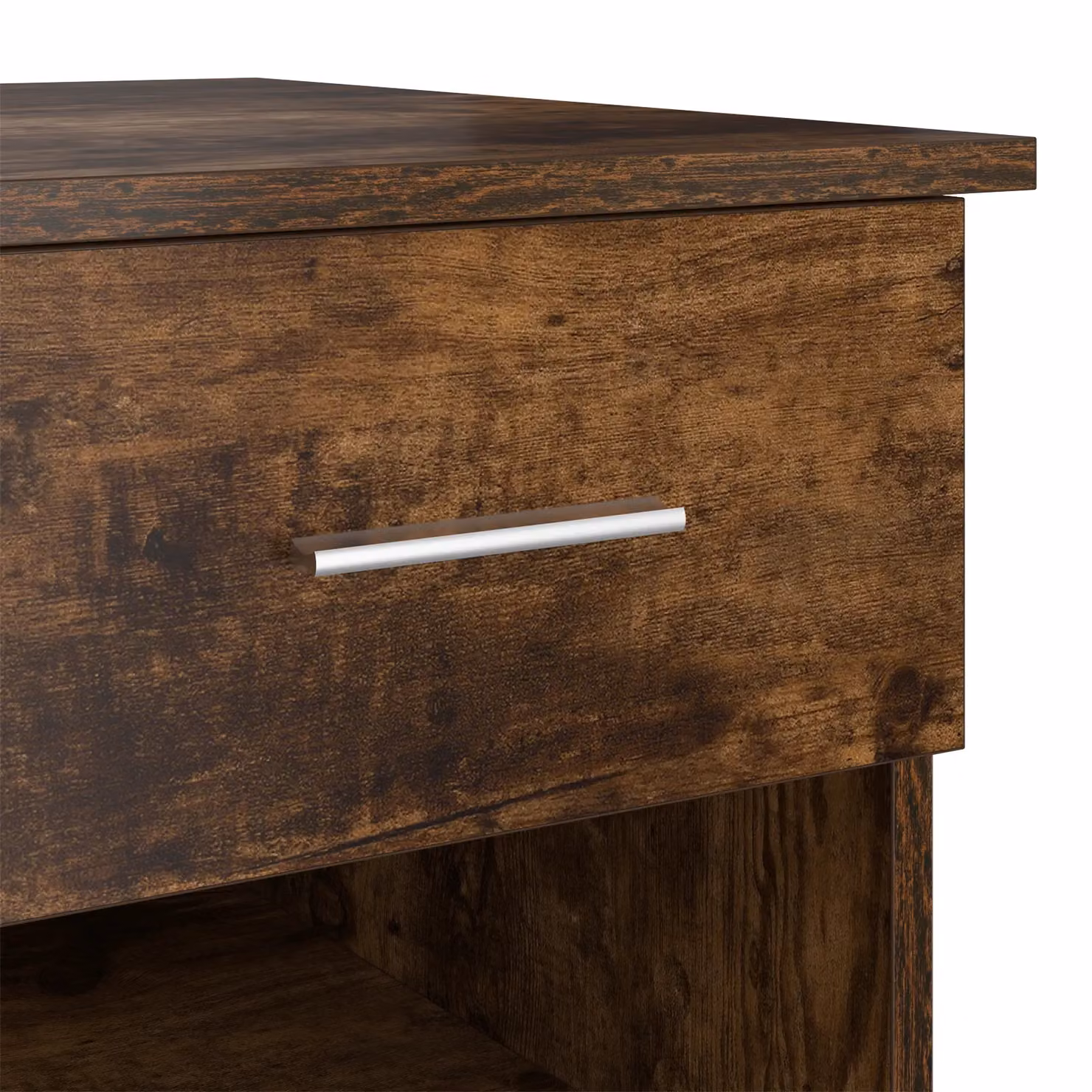 Berkfield Home Office Writing Desk with Storage in Smoked Oak, W/D/H: 90 x 49.5 x 75 cm – 4