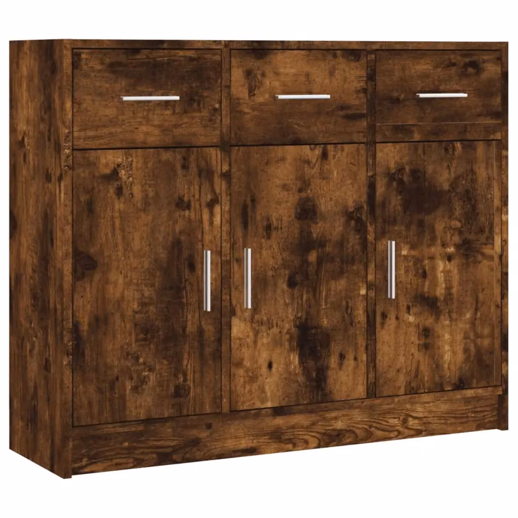 Berkfield Home Smoked Oak Sideboard in Brown, W/D/H: 91 x 28 x 75 cm – 2