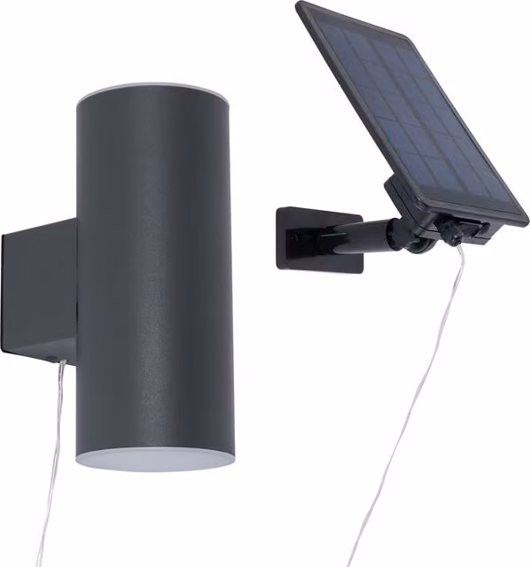 Litecraft Bao Solar LED Outdoor Up and Down Wall Light in Anthracite