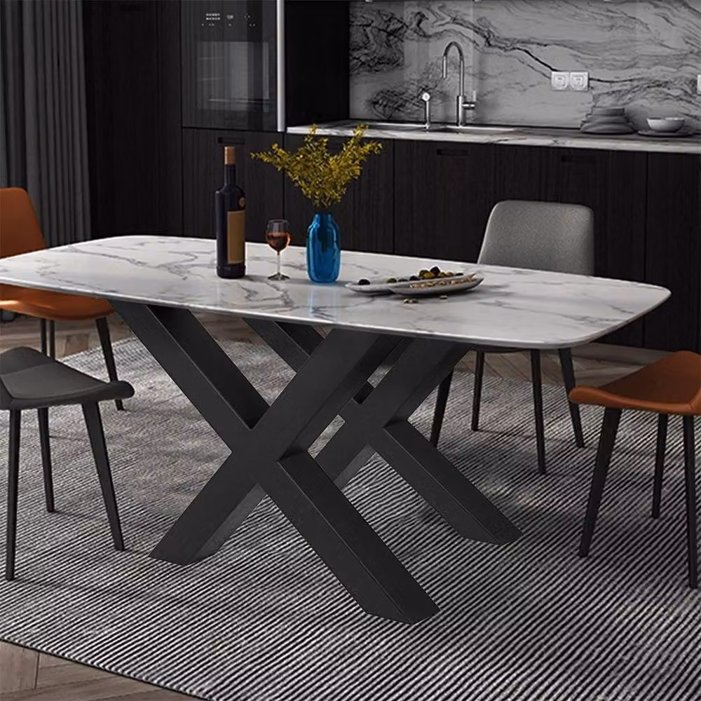 KORVIXA Heavy Duty Industrial X-Frame Metal Table Legs, 2 Pack, Matt Black, W/D/H: 7 x 35 x 40 cm – 3
