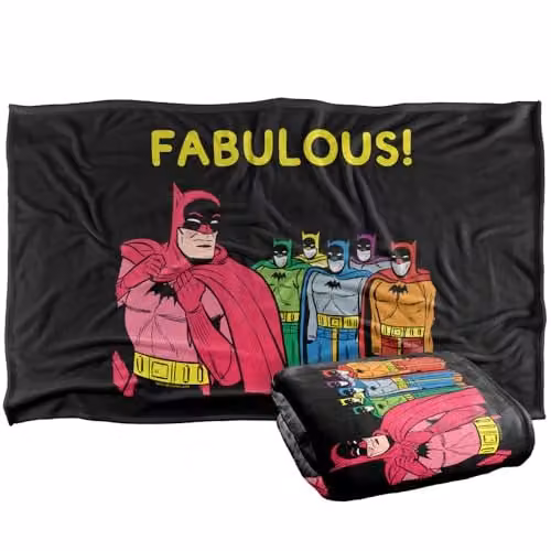 Warner Bros. Batman Super Soft Fleece Throw Blanket, Multicolour, W: 91.44 cm x L: 147 cm