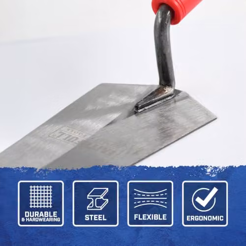 Faithfull Soft-Grip Gauging Trowel with Stainless Steel Blade in Red and Multicolour – 5