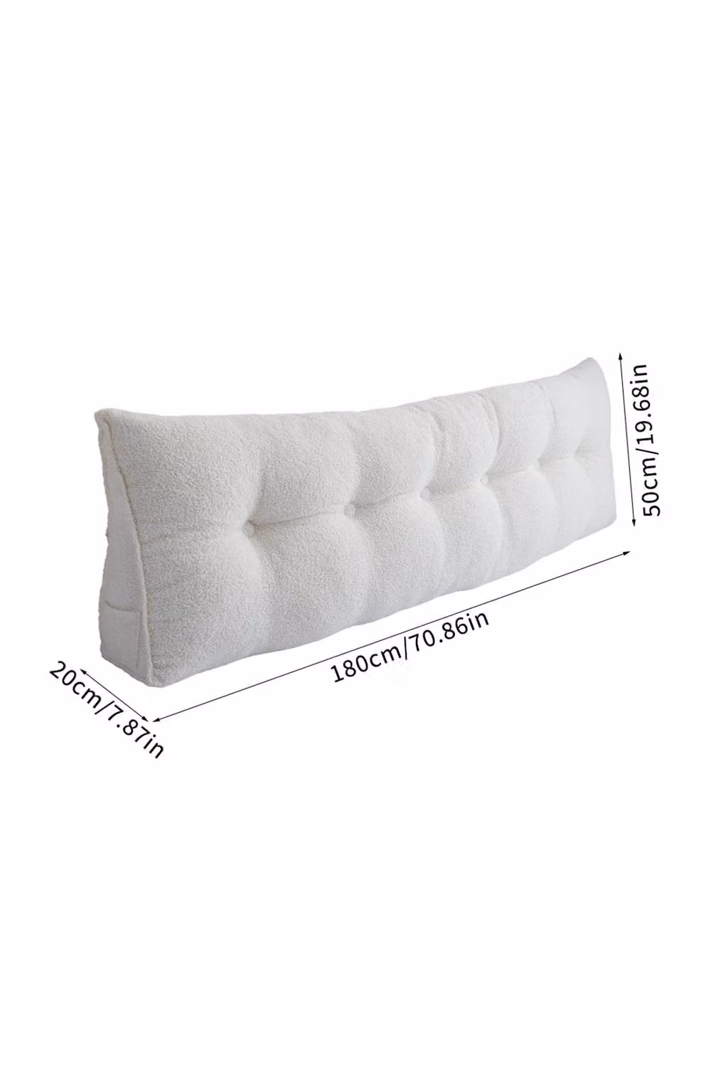 Living and Home White Triangle Wedge Headboard Pillow and Firm Backrest Support Cushion – 4