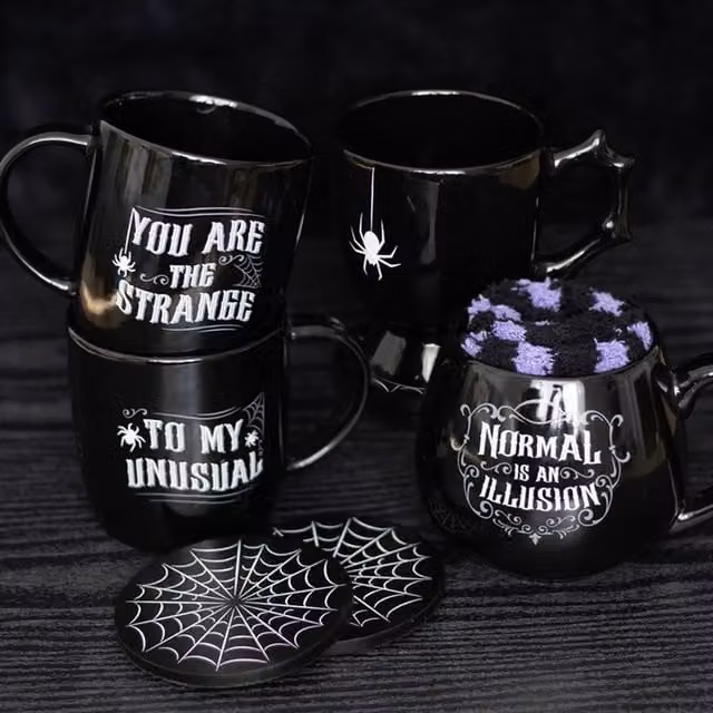 Wicked Normal Is An Illusion Mug and Socks Gift Set in Black and Purple