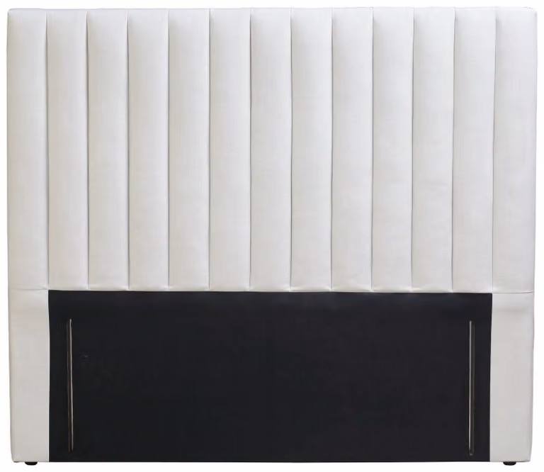 Bircham Double Upholstered Headboard in Beige and White Fabric