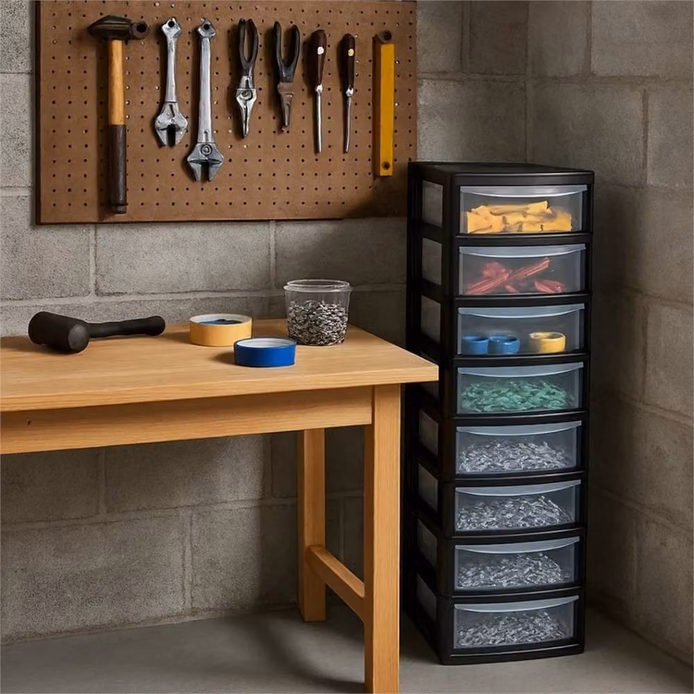 Kelvenix A4 8 Drawer Plastic Storage Unit in Black, W/D/H: 35.0 x 38.0 x 28.0 cm – 5