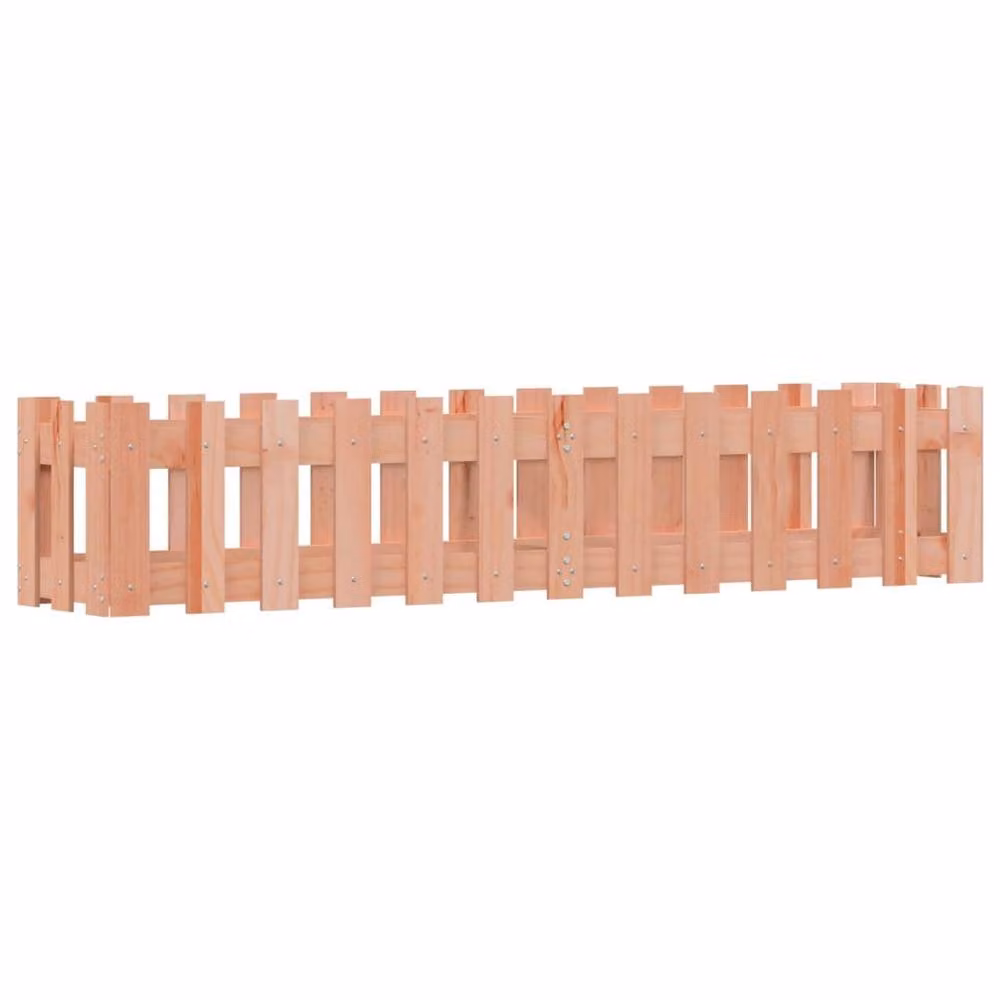 Berkfield Home Garden Raised Bed with Fence Design in Light Tan Wood, W: 150 cm, D: 30 cm, H: 30 cm – 3