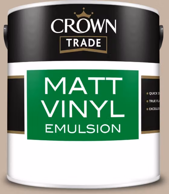 Crown Trade Matt Vinyl Dispersion Paint in Taupe and Grey, 2.5 l