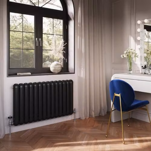 UK Radiators Sherwood Black Round Top Column Radiator, W/H: 993 x 600 mm – 3