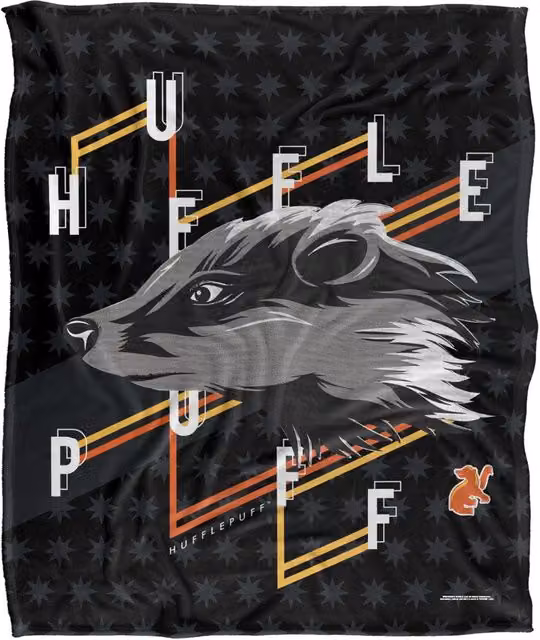 LOGOVISION Harry Potter Hufflepuff Throw Blanket, Multicolour and White, W: 152 cm, D: 127 cm – 6