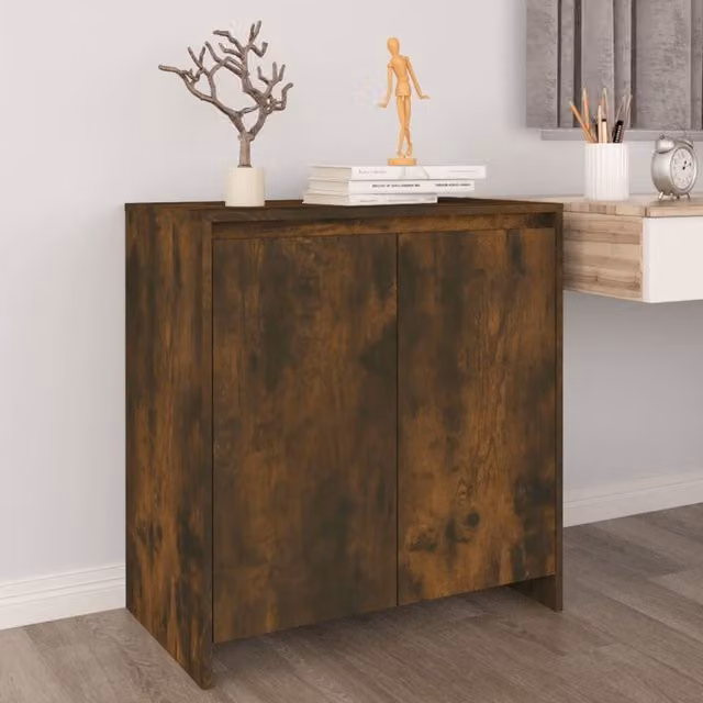 Berkfield Home Smoked Oak Sideboard in Brown, W/D/H: 70 x 41 x 75 cm – 1