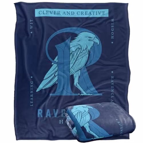 Warner Bros. Harry Potter Ravenclaw Super Soft Fleece Throw Blanket for Children, Blue, W: 127 cm x L: 152.4 cm – 1