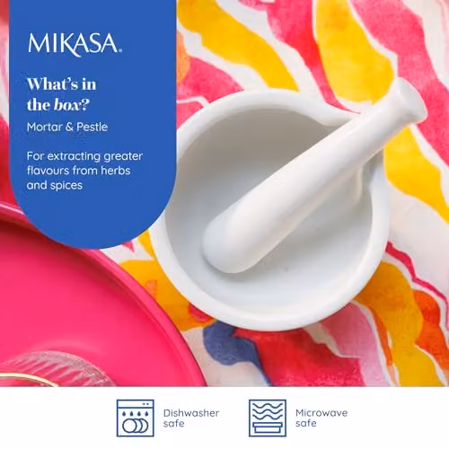 Mikasa White Ceramic Mortar and Pestle Set – 2