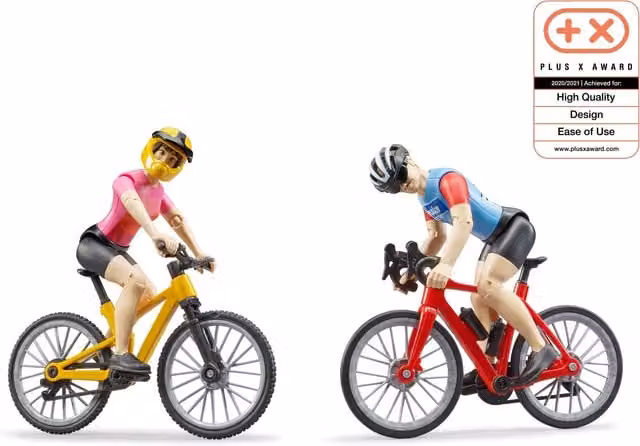 Bruder bworld Road Bike with Cyclist Vehicle Playset, Black and Multicolour