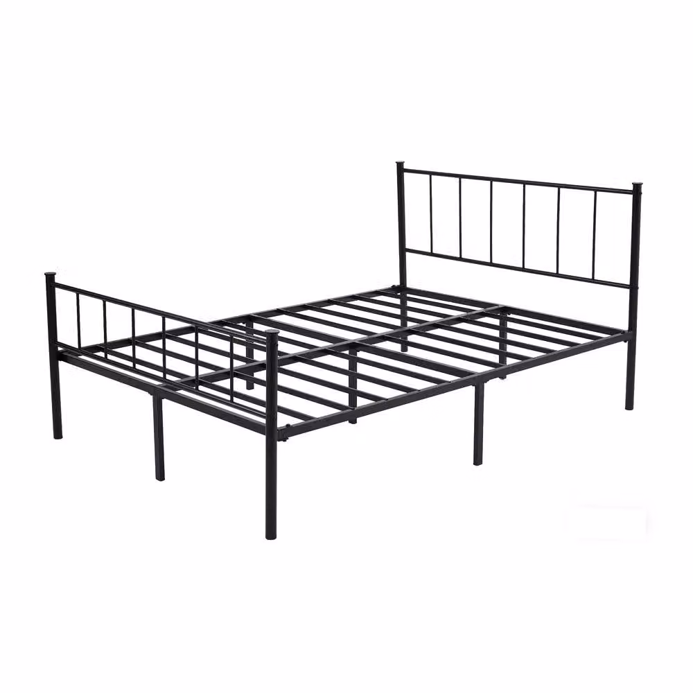 MCC Direct Finn Modern Metal Bed Frame with Headboard and Footboard in Black, Single (90 x 200 cm) – 2