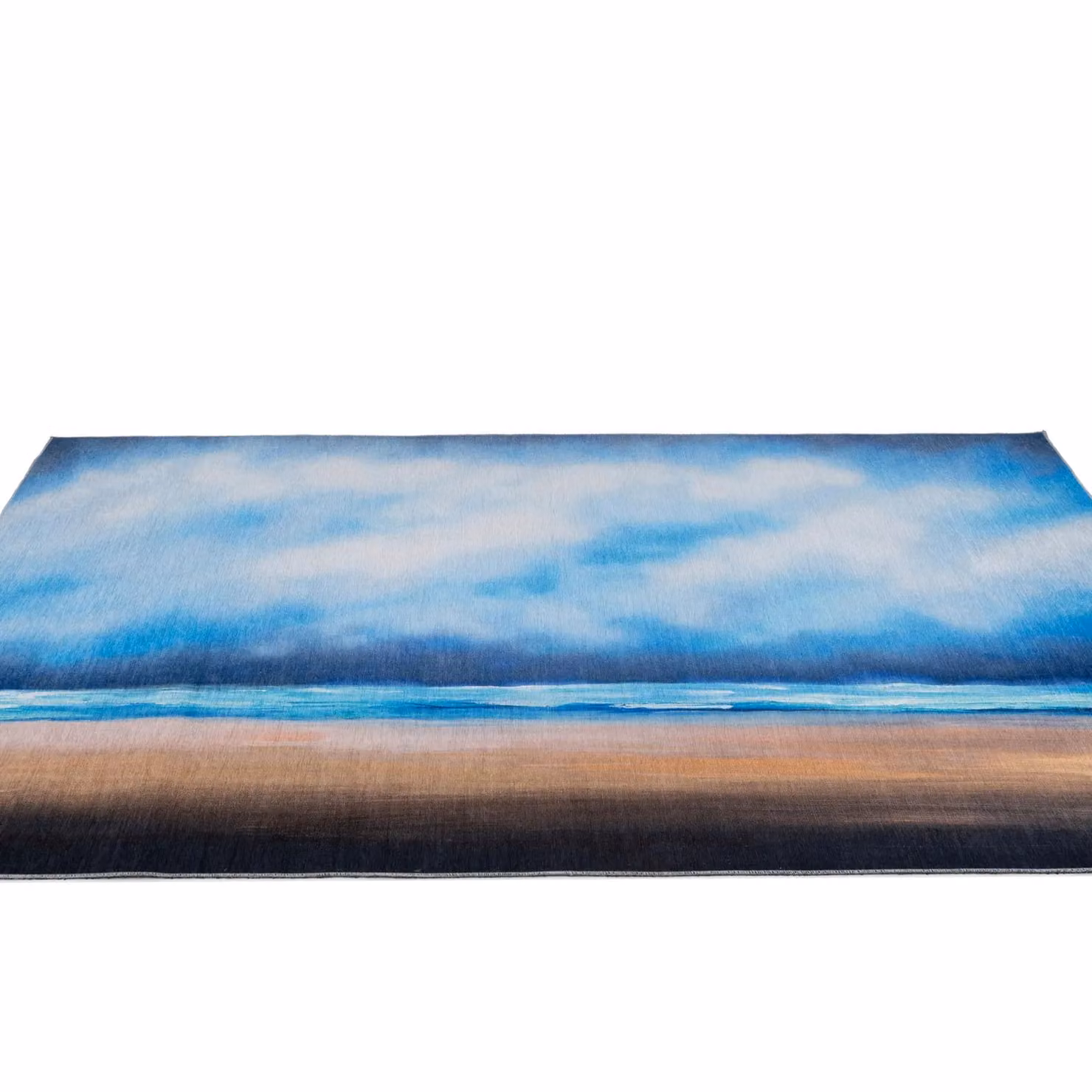 Kukoon Blue Coastal Maritime Abstract Chenille Living Area Rug, W: 200 cm, D: 290 cm – 3