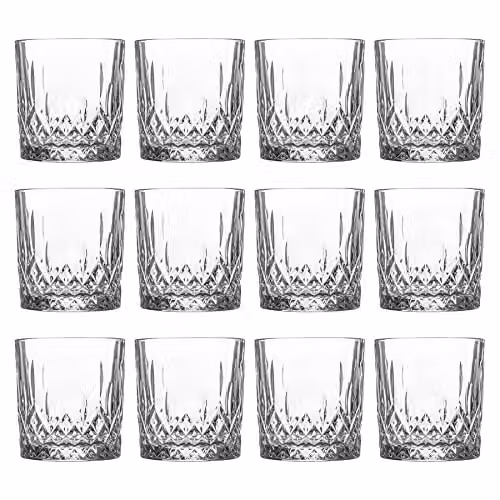 LAV Odin Geometric Glass Tumbler Set, Clear, 12 x 330 ml