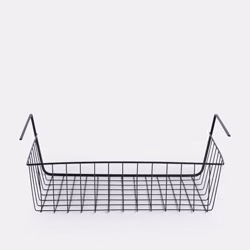OHS Metal Wire Under Shelf Hanging Storage Basket in Black – 3
