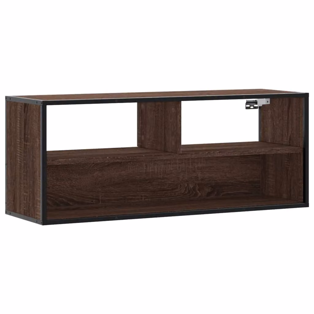 Berkfield Home Industrial TV Cabinet in Brown Oak, W/D/H: 100 x 31 x 39.5 cm – 2