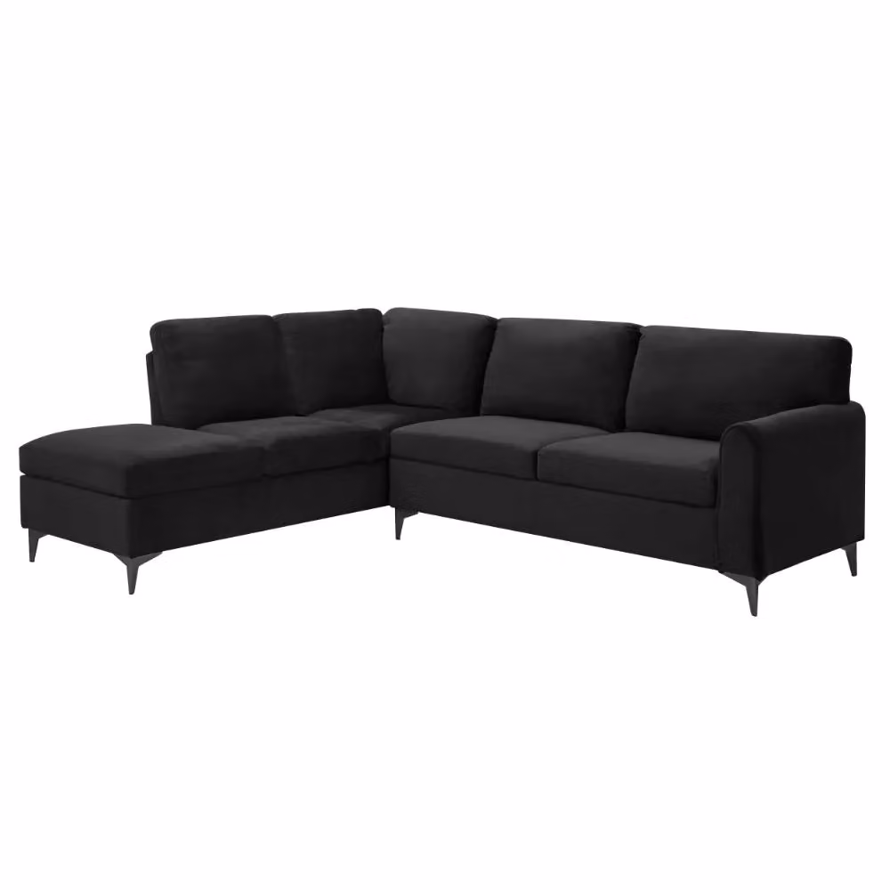 Home Detail Alyssum Left-Hand Corner Sofa in Black, 4 Person, W/D/H: 249 x 197 x 88 cm – 3