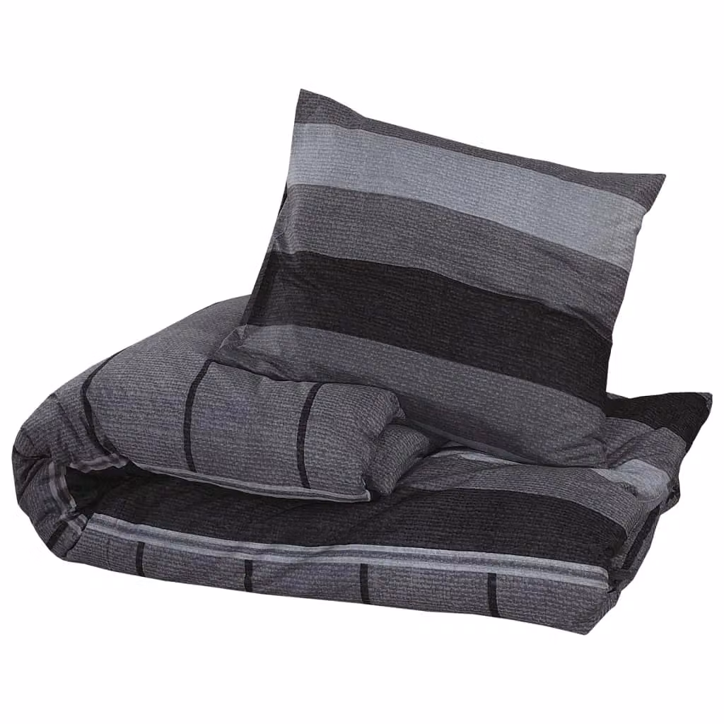 Berkfield Home Cotton Duvet Cover and Pillowcase Set, Grey, W: 240 cm, H: 220 cm – 3