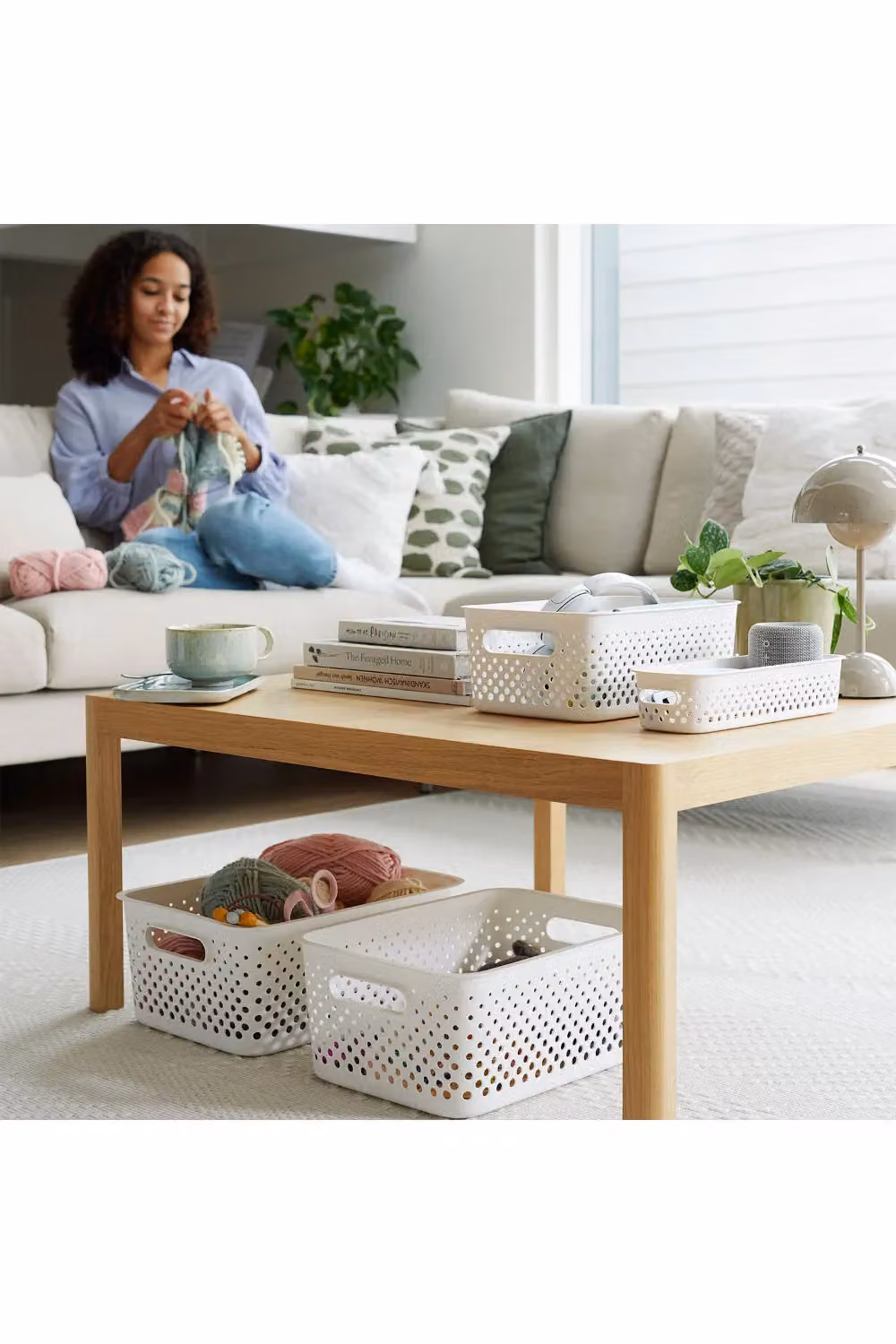 SmartStore Essence Slim Sea Salt Storage Tray Basket in White, 1.3 l – 3