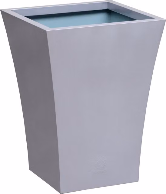 Primrose Silver Galvanised Steel Flared Square Planter Pot W: 38 cm, D: 25 cm