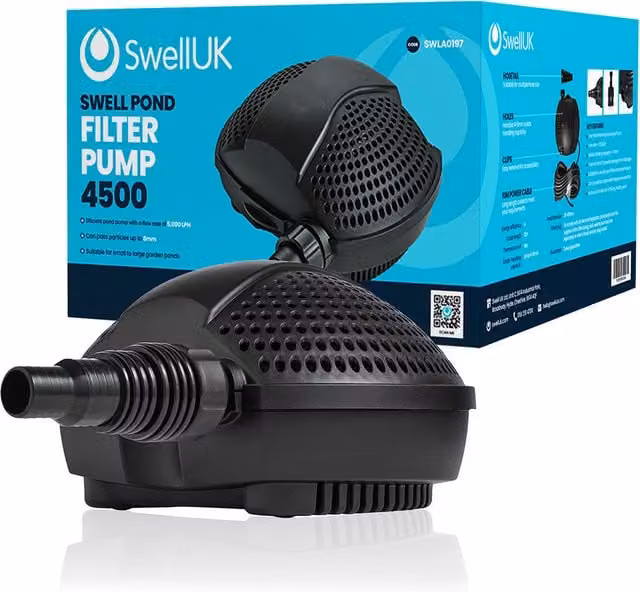 Swell UK Pond Filter Pump, Black, 60W, Diameter: 22 cm