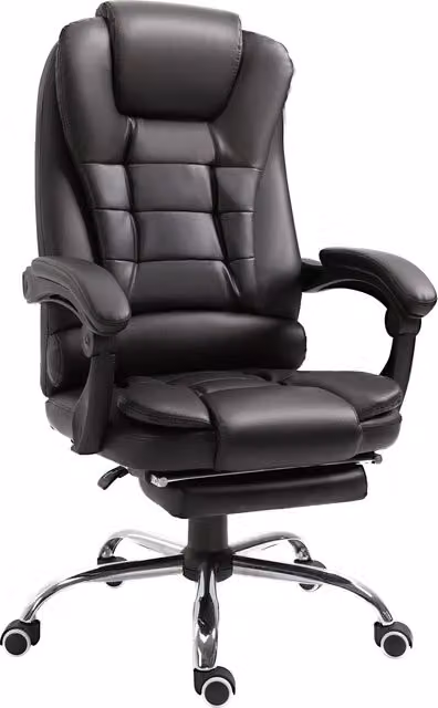 HOMCOM Brown PU Leather Executive Swivel Office Chair with Headrest and Armrests – 2