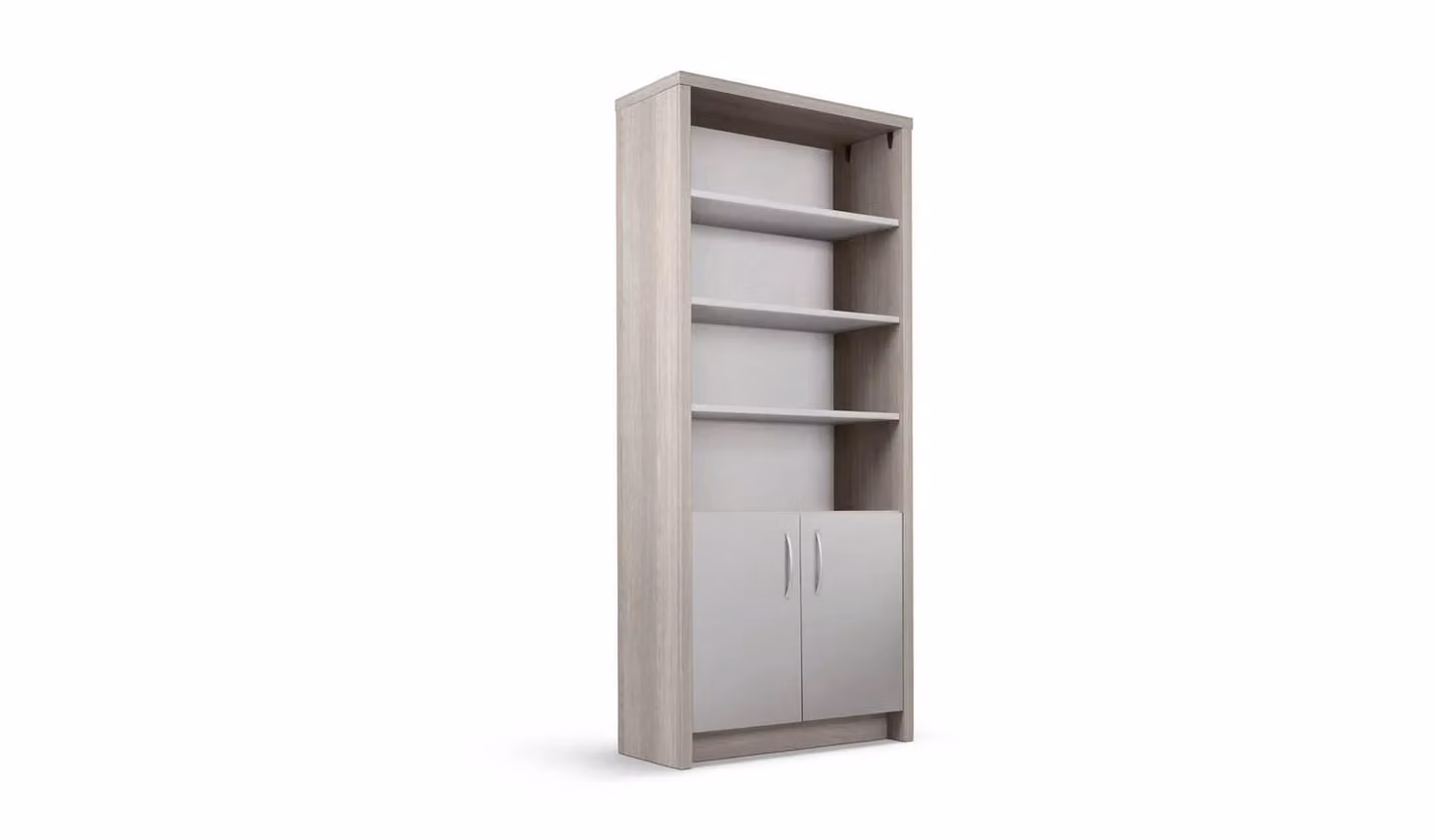 Cheap Furniture Warehouse Venice Modern Grey Display Cabinet with Glass Doors and Internal Shelves, W/D/H: 80.0 x 33.0 x 183.5 cm