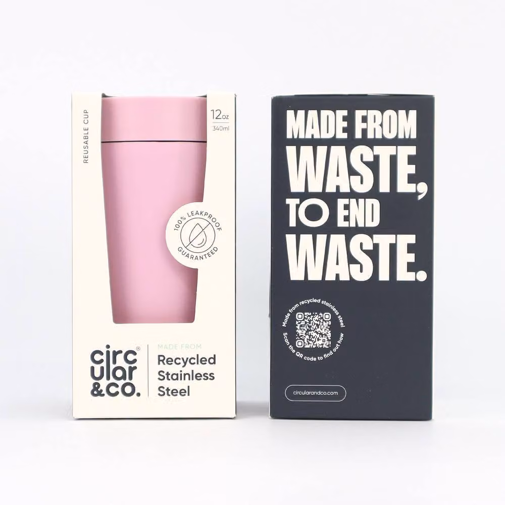 Circular & Co Insulated Stainless Steel Travel Mug in Light Pink, 355 ml – 2