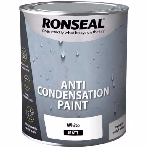 Ronseal Anti-Condensation Paint, Matt Finish, White, 750 ml – 1