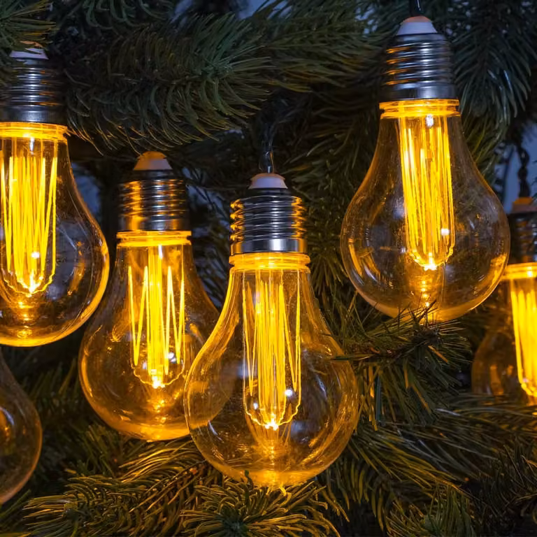 Noma Connectable Indoor Outdoor LED Festoon Lights with 10 Antique Style Warm White Bulbs