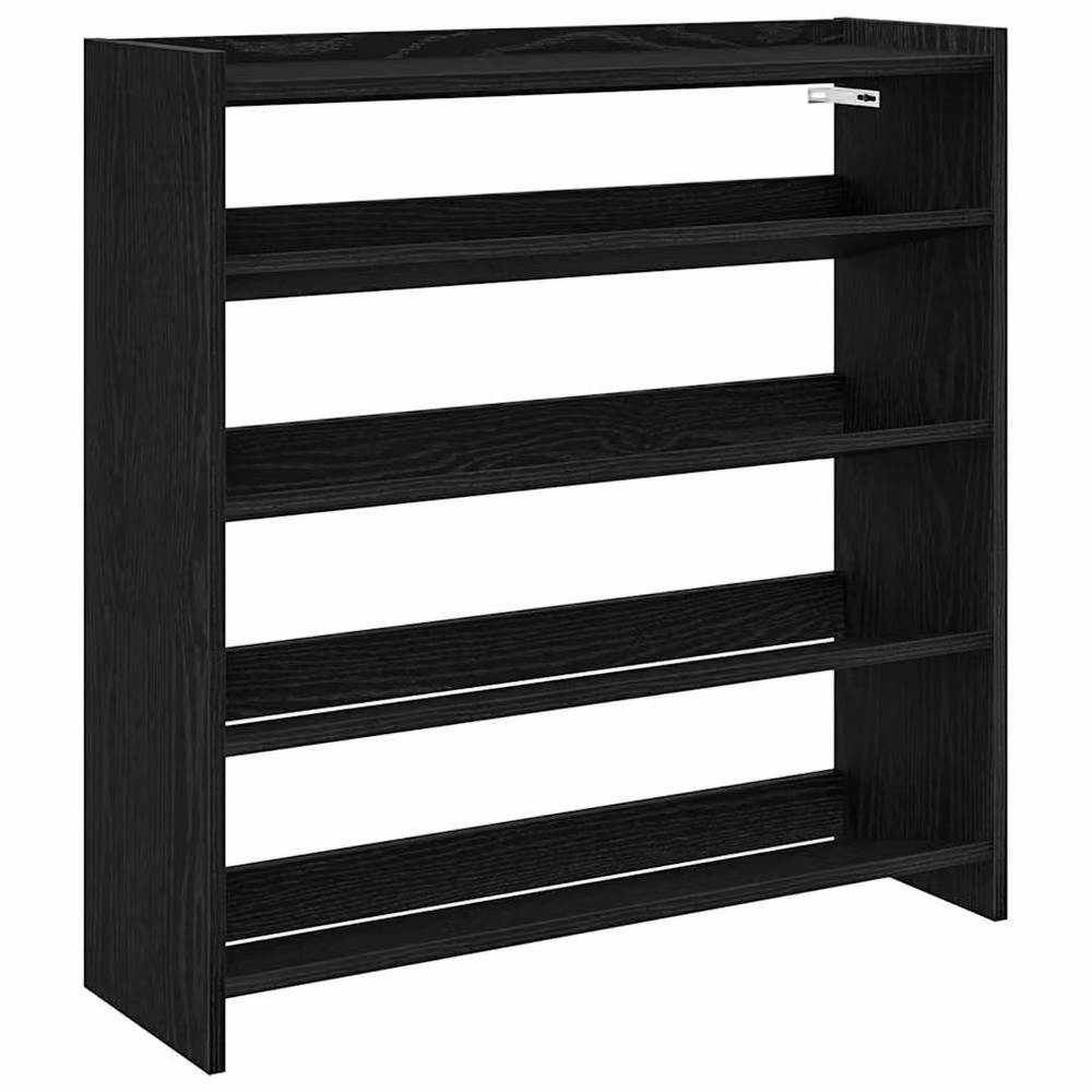Berkfield Home Black MDF Shoe Rack, W: 80 cm, D: 25 cm, H: 81 cm – 3