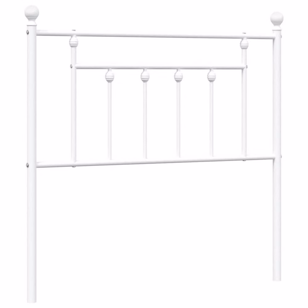 Berkfield Home Classic Metal Headboard in White – 2