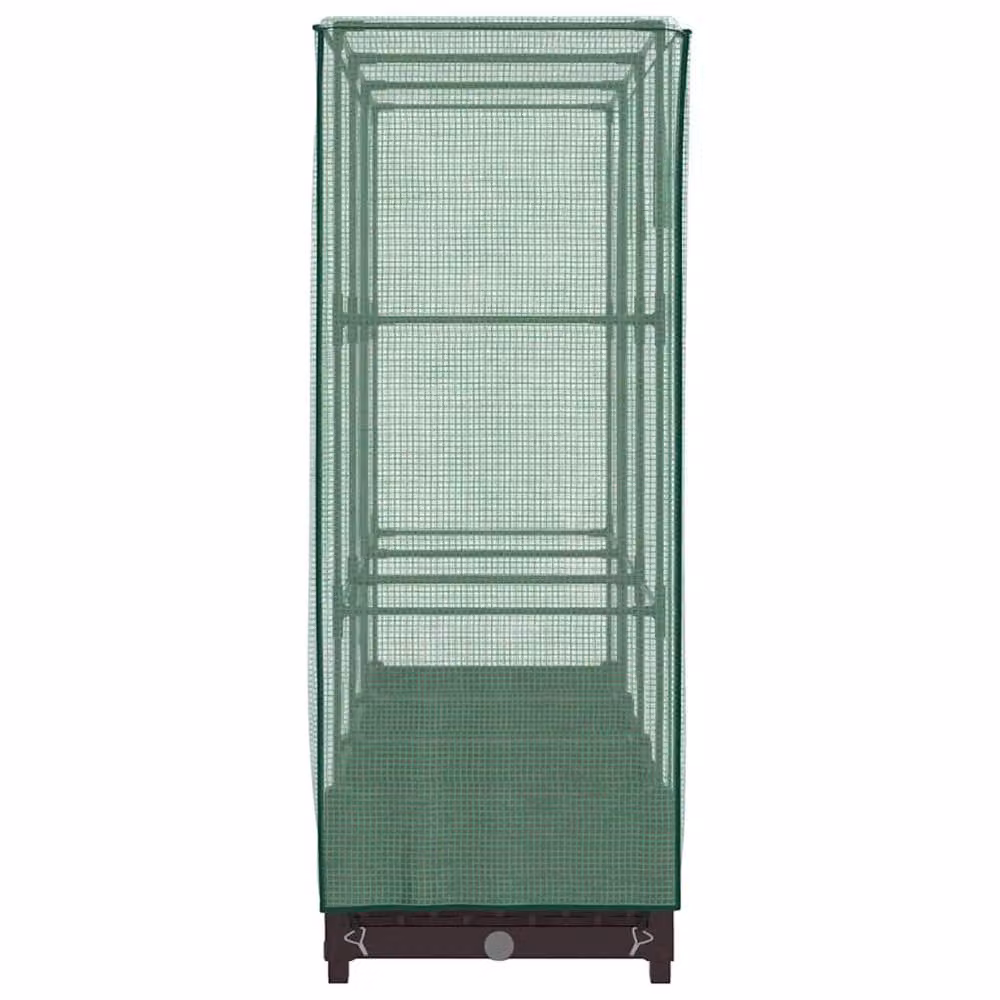Berkfield Home Raised Bed with Greenhouse Cover in Brown Rattan Look, W/D/H: 120 x 40 x 123 cm – 4
