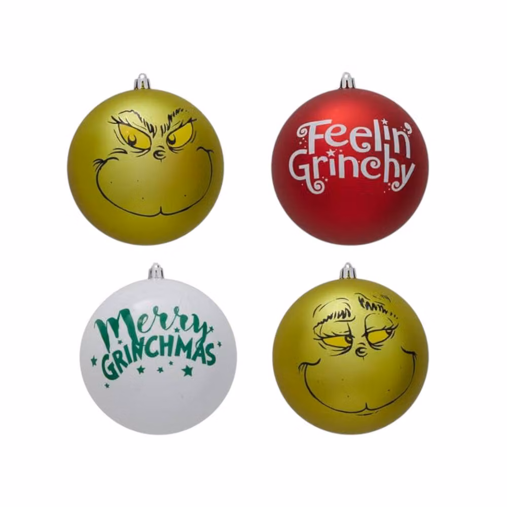 Garden Greatness Set of 4 Giant Green Hanging Grinch Christmas Baubles – 2