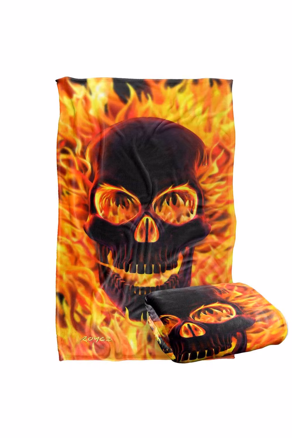 JQ Licensing Royce McClure Flaming Skull Super Soft Silky Touch Fleece Throw Blanket, Multicolour, W/D/H: 91 x 147 cm – 7